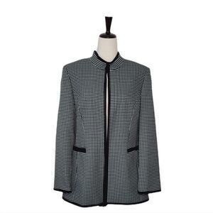 John Meyer Collection Black & White Checkered Black Trim Blazer Size 12